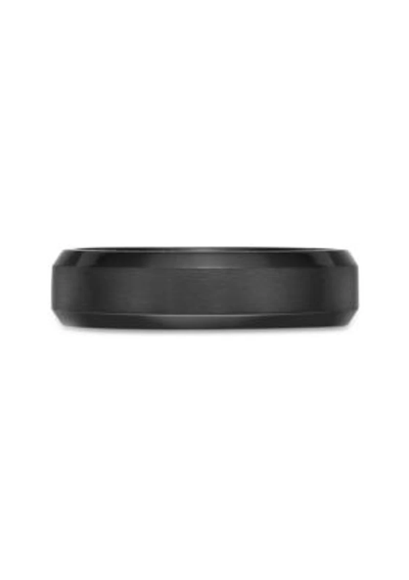 Black Zirconium Beveled Edge Ring - 6 MM