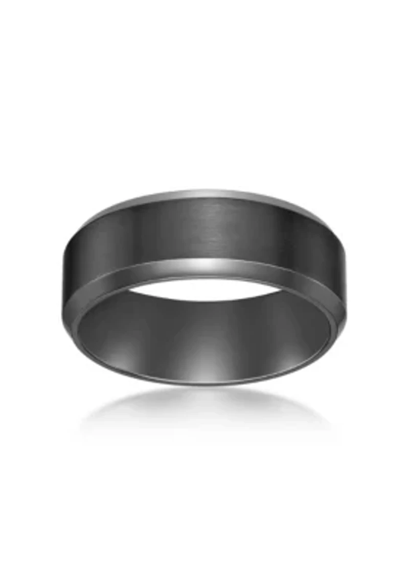Black Zirconium Beveled Edge Ring - 8MM