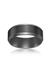 Black Zirconium Beveled Edge Ring - 8MM