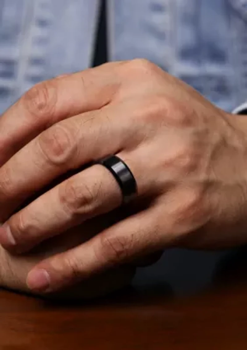 Black Zirconium Beveled Edge Ring - 8MM