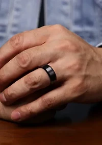 Black Zirconium Beveled Edge Ring - 8MM
