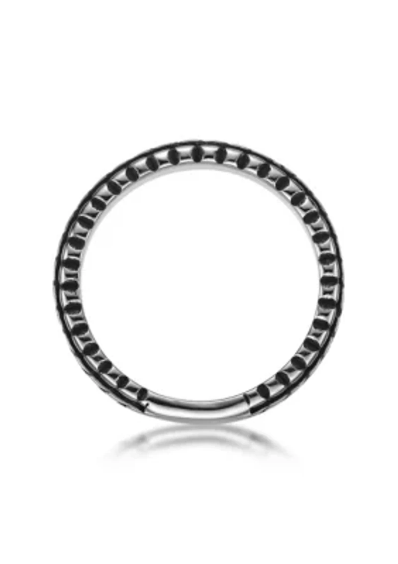 Antiqued Finish Stainless Steel Tire Ring - 6.5MM