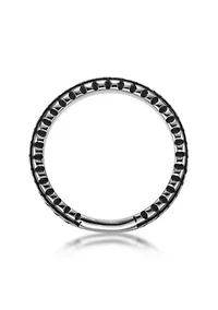 Antiqued Finish Stainless Steel Tire Ring - 6.5MM