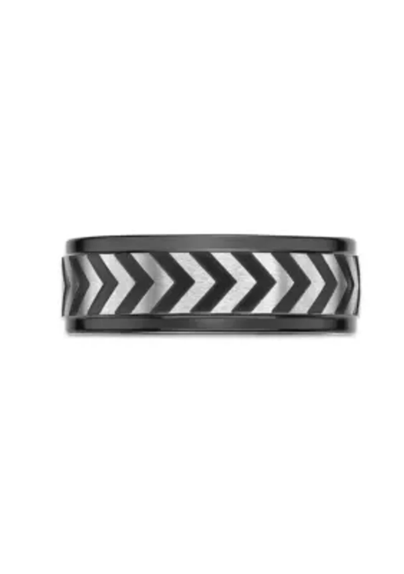 Stainless Steel Ring with Black Ion Plating - 8MM