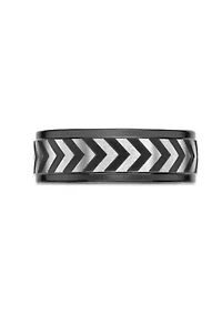 Stainless Steel Ring with Black Ion Plating - 8MM