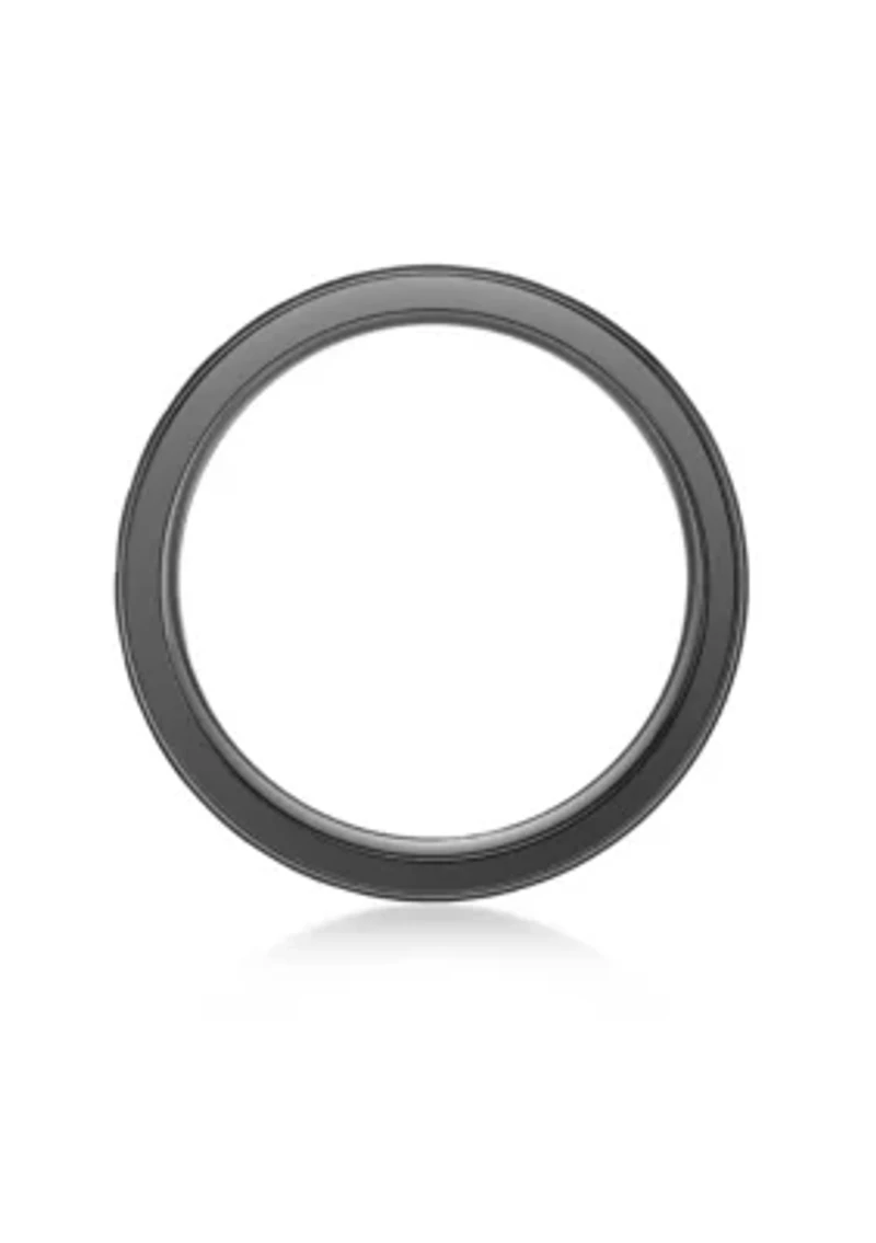 Stainless Steel Ring with Black Ion Plating - 8MM