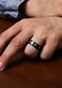 Stainless Steel Ring with Black Ion Plating - 8MM