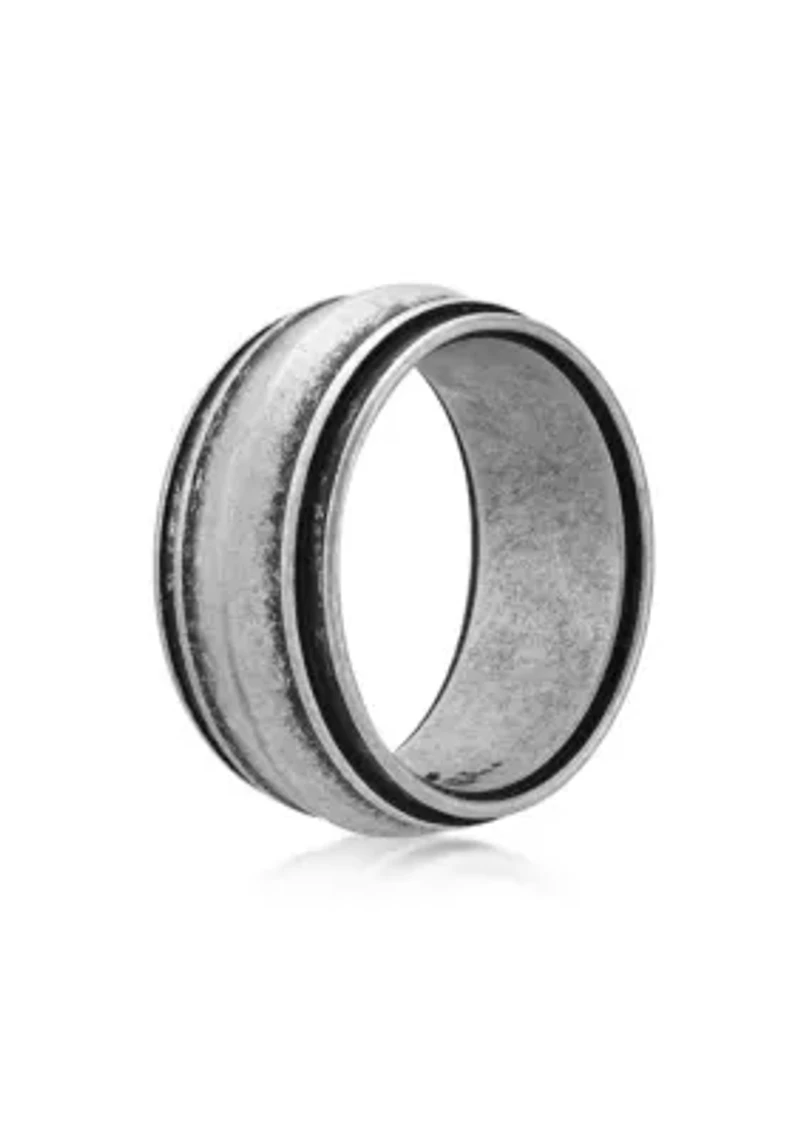 Antiqued Finish Stainless Steel Ring - 8MM