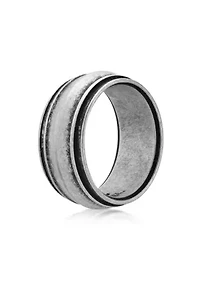 Antiqued Finish Stainless Steel Ring - 8MM