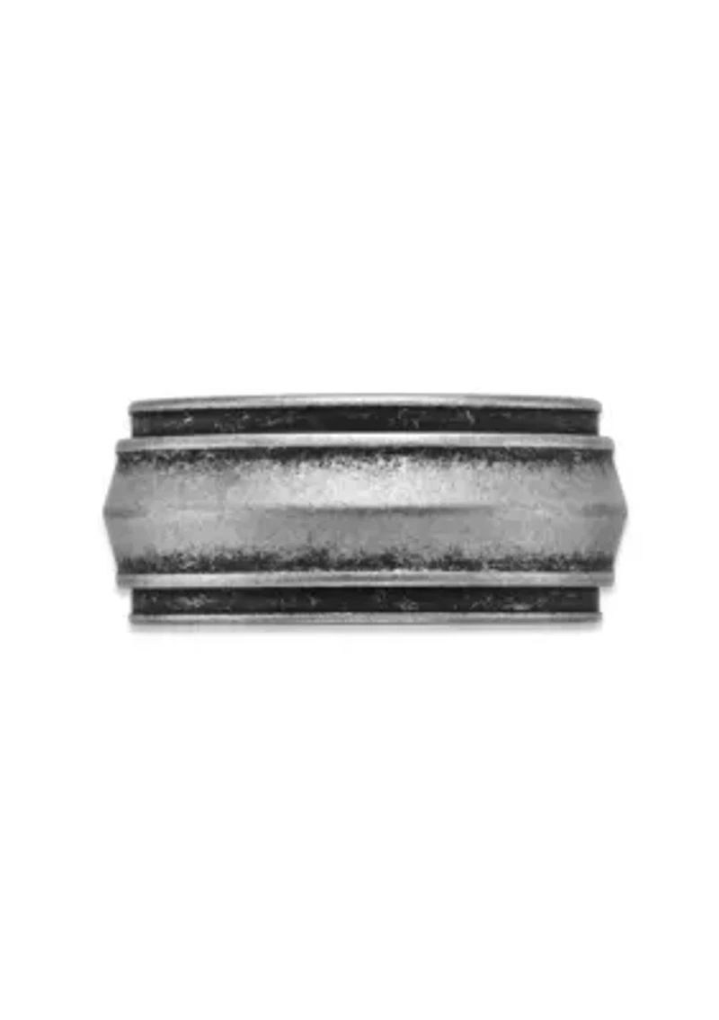 Antiqued Finish Stainless Steel Ring - 8MM