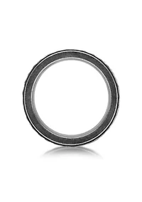 Hammered Stainless Steel Ring with Antiqued Finish - 8MM