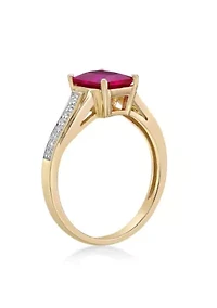 Lab Created 2 ct. t.w. Ruby and White Sapphire Ring Gold Plated Sterling Silver