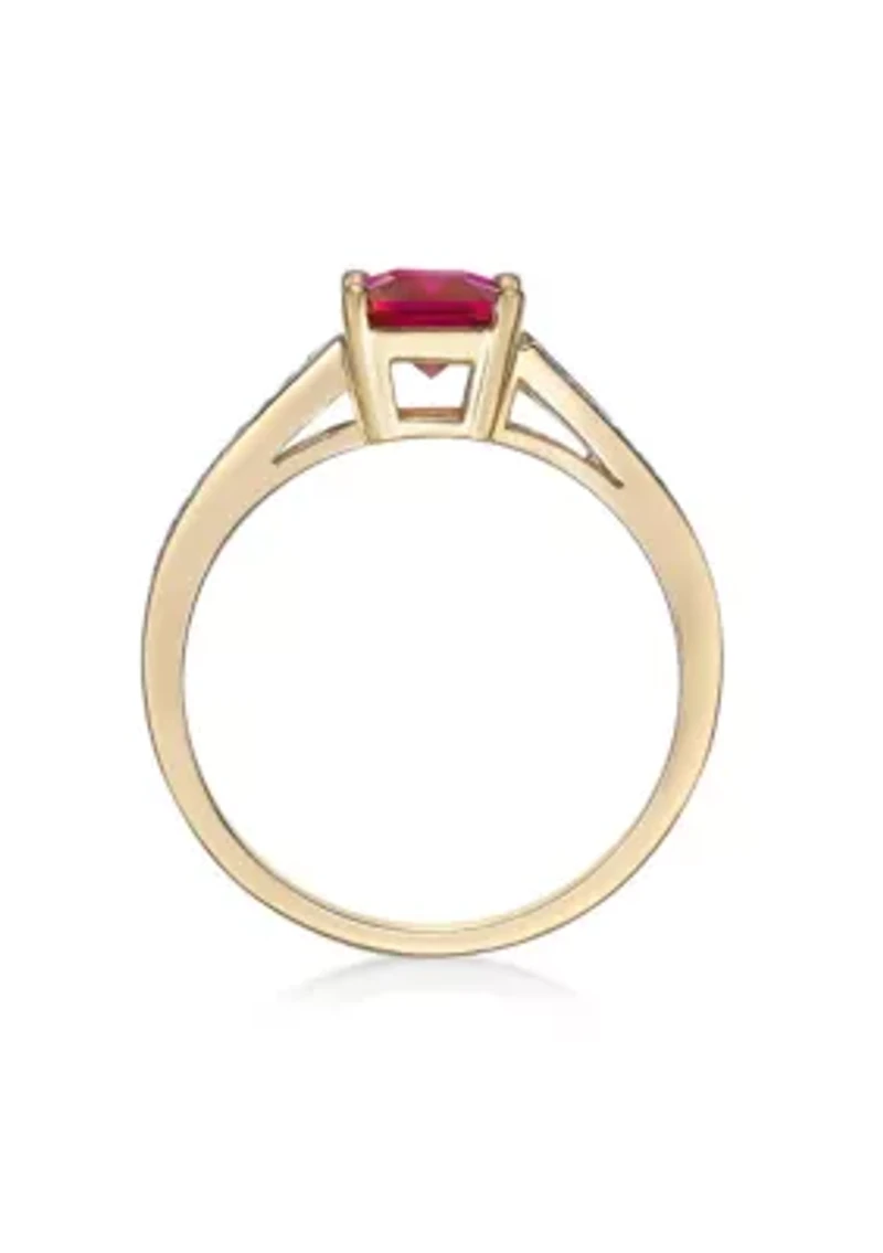 Lab Created 2 ct. t.w. Ruby and White Sapphire Ring Gold Plated Sterling Silver