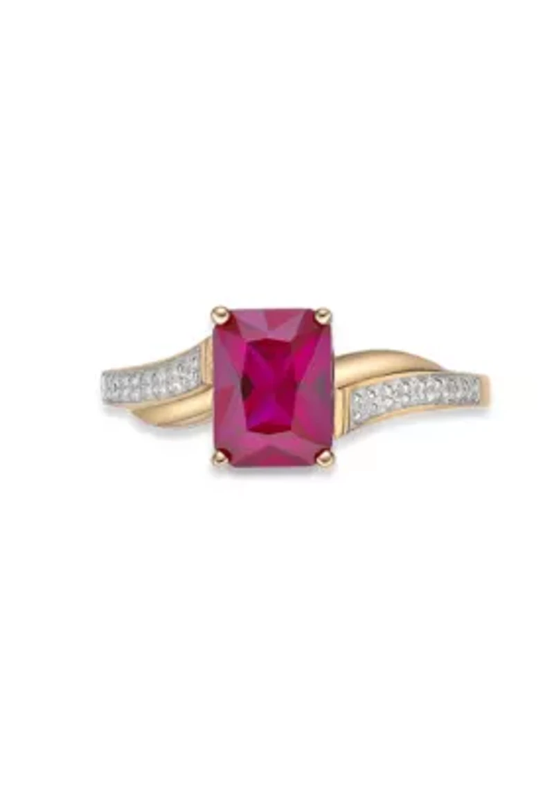 Lab Created 2 ct. t.w. Ruby and White Sapphire Ring Gold Plated Sterling Silver