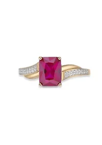 Lab Created 2 ct. t.w. Ruby and White Sapphire Ring Gold Plated Sterling Silver