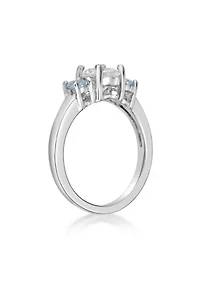 7/8 ct. t.w. White Topaz and Blue Ring Sterling Silver