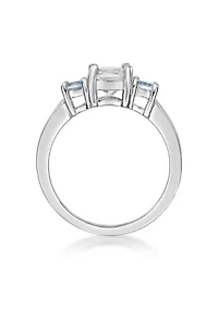 7/8 ct. t.w. White Topaz and Blue Ring Sterling Silver