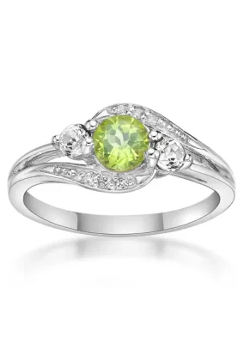Lab Created 5/8 ct. t.w. Peridot and White Sapphire Ring Sterling Silver