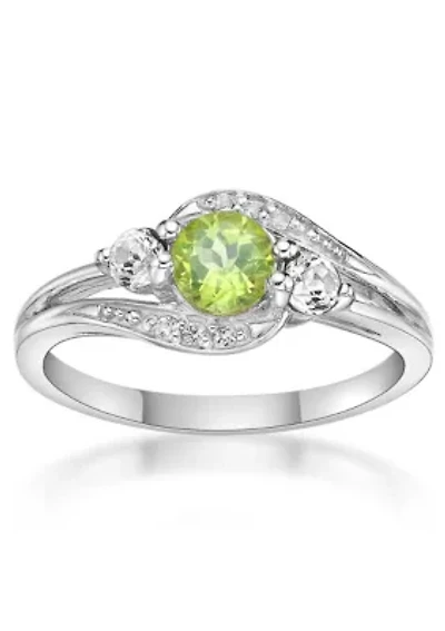 Lab Created 5/8 ct. t.w. Peridot and White Sapphire Ring Sterling Silver