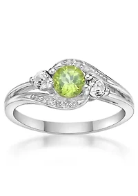 Lab Created 5/8 ct. t.w. Peridot and White Sapphire Ring Sterling Silver