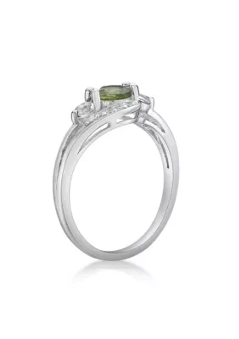 Lab Created 5/8 ct. t.w. Peridot and White Sapphire Ring Sterling Silver