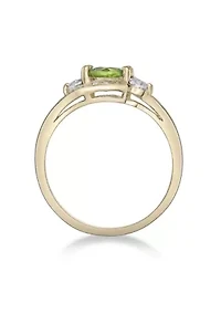 5/8 ct. t.w. Peridot and Created White Sapphire Ring Gold Plated Sterling Silver
