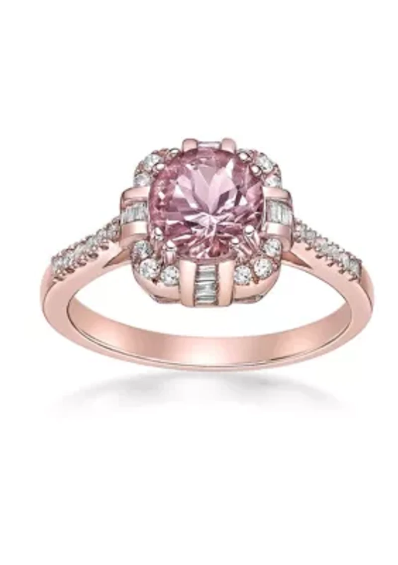 1 1/3 ct. t.w. Morganite and 1/4 Diamond RIng 10K Rose Gold