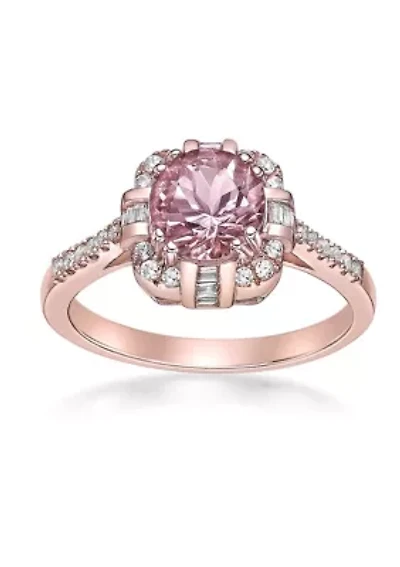 1 1/3 ct. t.w. Morganite and 1/4 Diamond RIng 10K Rose Gold