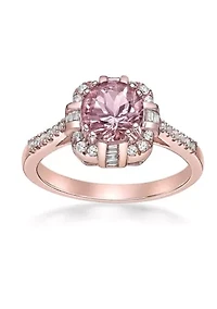 1 1/3 ct. t.w. Morganite and 1/4 Diamond RIng 10K Rose Gold