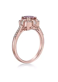 1 1/3 ct. t.w. Morganite and 1/4 Diamond RIng 10K Rose Gold