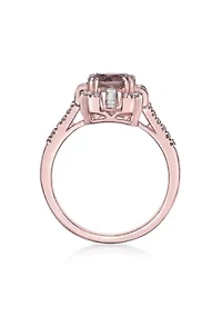1 1/3 ct. t.w. Morganite and 1/4 Diamond RIng 10K Rose Gold