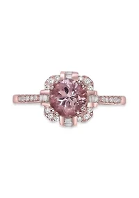1 1/3 ct. t.w. Morganite and 1/4 Diamond RIng 10K Rose Gold