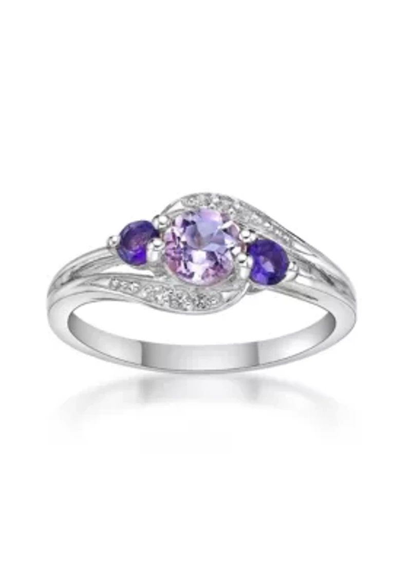 Lab Created 5/8 ct. t.w. Amethyst and White Sapphire Ring Sterling Silver