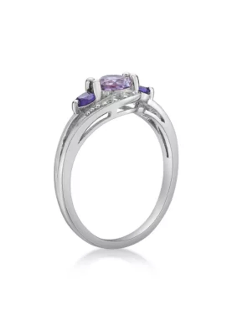 Lab Created 5/8 ct. t.w. Amethyst and White Sapphire Ring Sterling Silver