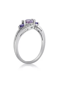 Lab Created 5/8 ct. t.w. Amethyst and White Sapphire Ring Sterling Silver