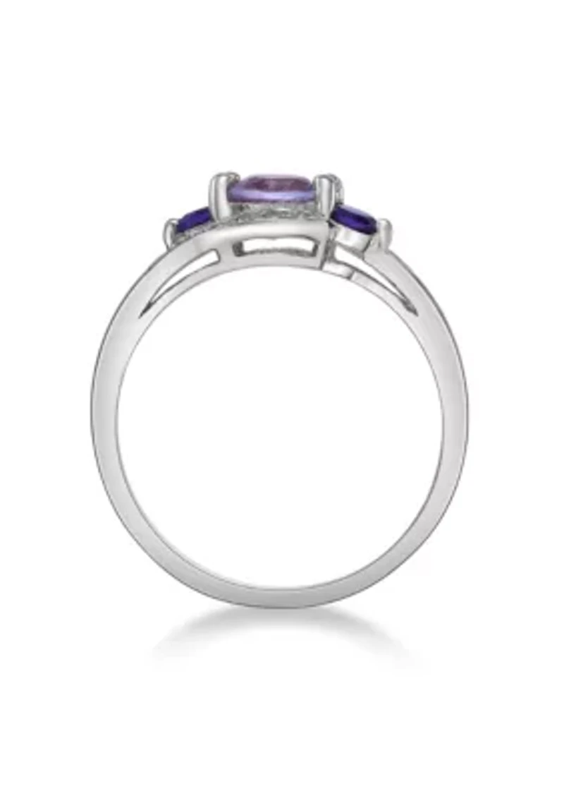 Lab Created 5/8 ct. t.w. Amethyst and White Sapphire Ring Sterling Silver