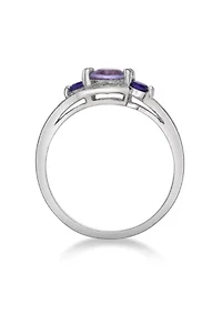 Lab Created 5/8 ct. t.w. Amethyst and White Sapphire Ring Sterling Silver