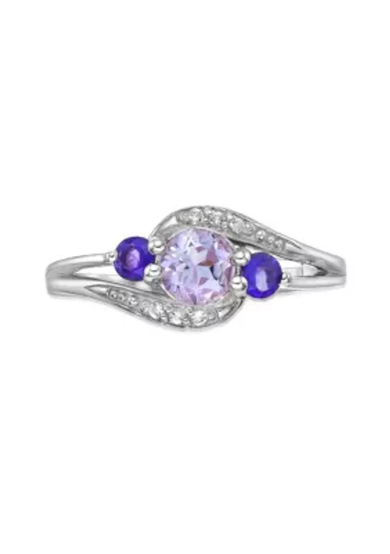 Lab Created 5/8 ct. t.w. Amethyst and White Sapphire Ring Sterling Silver