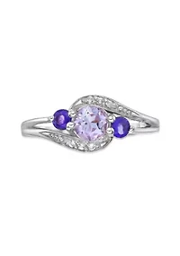 Lab Created 5/8 ct. t.w. Amethyst and White Sapphire Ring Sterling Silver