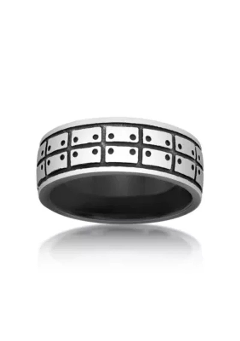 Stainless Steel Ring With Black Ip