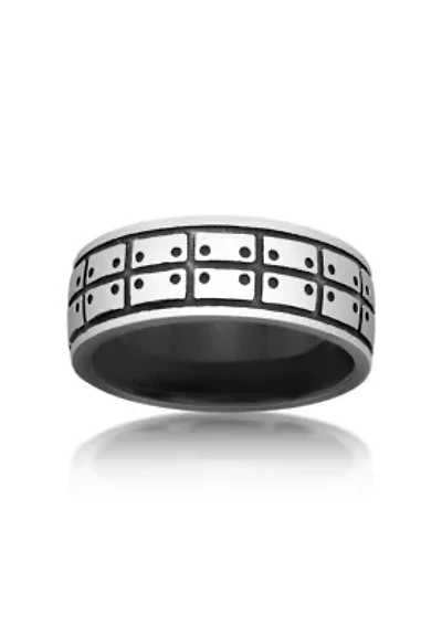 Stainless Steel Ring With Black Ip