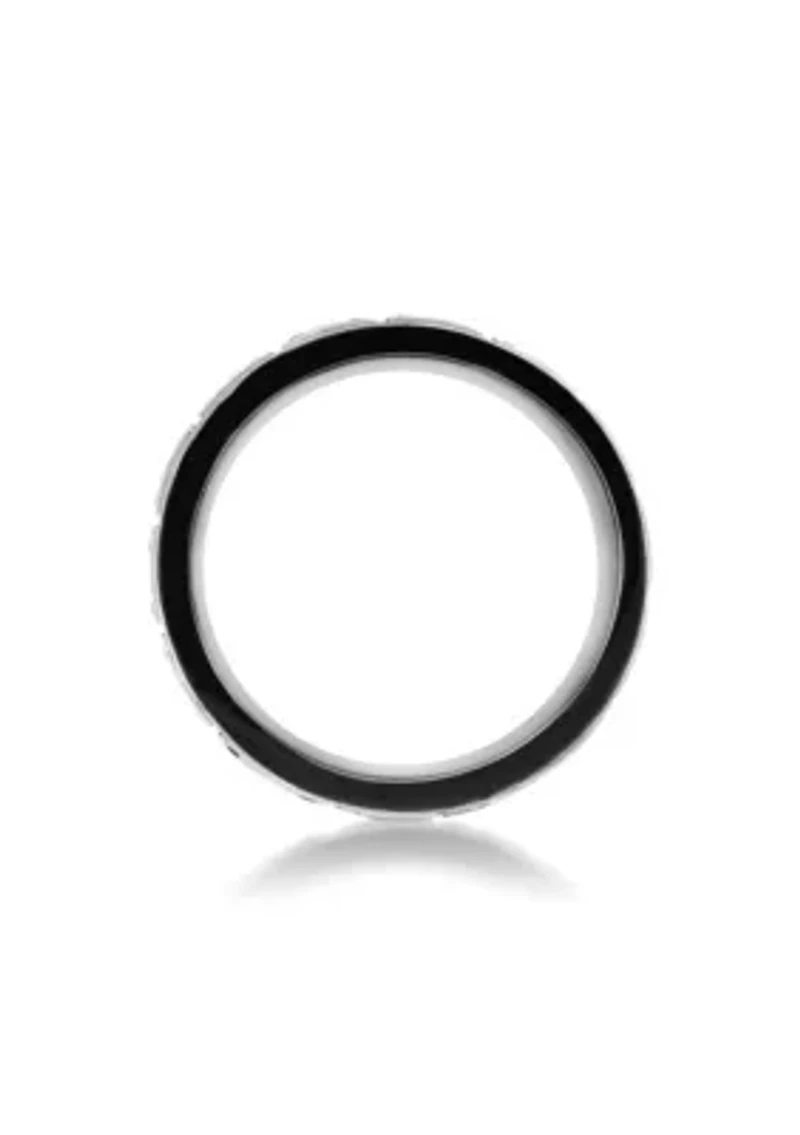 Stainless Steel Ring With Black Ip