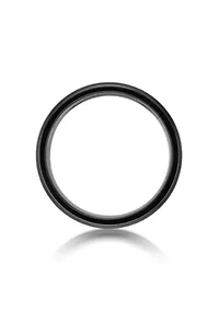 Black Zirconium Ring With Abalone Shell Inlay