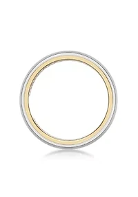 Stainless Steel With Black Carbon Fiber Sheet Inlay And Gold Tone Ip