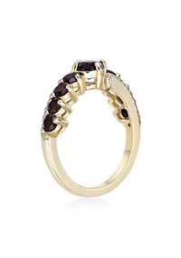 1 ct. t.w. Garnet and White Topaz Ring 2 Micron Gold Plated Sterling Silver