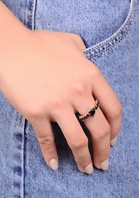 1 ct. t.w. Garnet and White Topaz Ring 2 Micron Gold Plated Sterling Silver