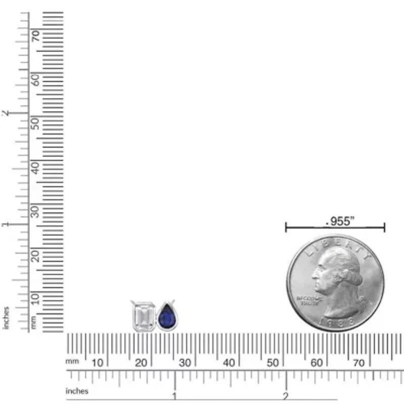 Lab Created 3/4 ct. t.w. Created Blue Sapphire and Created White Sapphire Ring in Sterling Silver