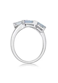 1 ct. t.w. Aquamarine and 7/8 White Topaz Ring Sterling Silver