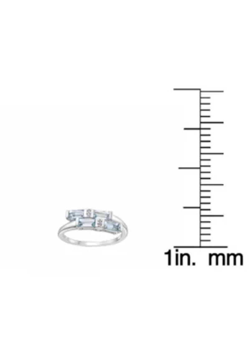 1 ct. t.w. Aquamarine and 7/8 White Topaz Ring Sterling Silver