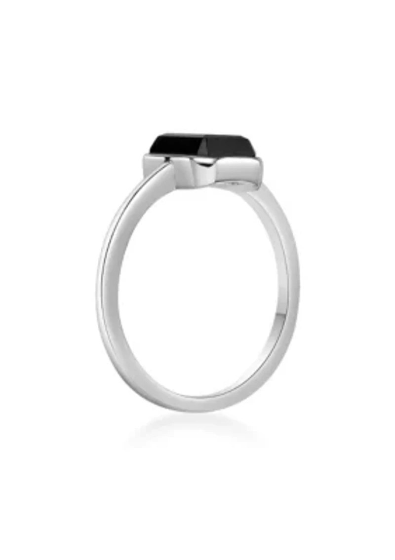 1 1/5 ct. t.w. Black Onyx Ring 2 Micron Gold Plated Sterling Silver